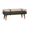 Buffalo - Hide Leather Bench - Olive Green - Image 6
