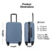 20" Carry On Luggage Lightweight Suitcase, Spinner Wheels - Blue - Image 4
