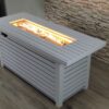 Propane / Natural Gas Outdoor Steel Fire Pit Table With Lid - White - Image 8