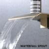 Modern Wall Mount Bathtub Faucet With Waterfall Spout And Single Handle Control - Brushed Gold - Image 5