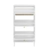Modern Rattan 3 Door Shoe Rack Cabinet For Entryway Freestanding White Storage Unit In Particle Board - White - Image 14