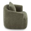 360° Swivel Chair, Chenille Upholstered Barrel Sofa Chair With Throw Pillow, For Living Room, Office - Green - Image 15