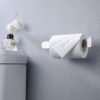 Modern Wall Mounted Bathroom Hardware Set With Robe Hook, Towel Rail, And Tissue Paper Holder - Brushed Nickel - Image 8