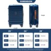 20" Carry On Luggage Lightweight Suitcase Tsa Lock USB Port Luggage Wheel Lock Artificial Leather Top Handle Spinner Wheels - Blue - Image 3