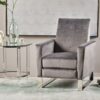 Bolt - Upholstered Recliner Chair With Stainless Steel Base - Gray / Chrome - Image 9