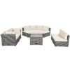 Patio Furniture Set Outdoor Daybed Rattan Sectional With Cushions And Center Table - Beige - Image 20