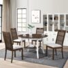 2 Pieces Set Dining Side Chair Rustic Modern Farmhouse Design Retro Design Easy To Assembly - Antique Dark Oak - Image 3
