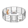 12 Panels Heavy Duty Metal Playpen With Door, Dog Fence Pet Exercise Pen For Outdoor - Black - Image 7