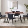 Contemporary V Leg Veneer Dining Table - Dark Walnut - Image 5