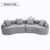 4 Seater Sofa With Chenille Fabric, 30D, 60 Hardness Full Sponge, 4 Pillow For Living Room, Home Furniture Sleeper Sectional Sofa For Apartment - Gray - Image 12