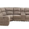 Olwen - Nubuck Power Recliner Sectional Sofa With USB Port - Mocha - Image 4