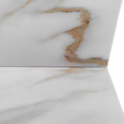 Vanity Top With Undermount Sink And Backsplash, Sintered Stone - Carrara White Marble
