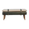 Buffalo - Hide Leather Bench - Olive Green - Image 5