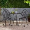 Charleston 3 Pieces Cast Bistro Set - Copper - Image 2