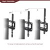 43.3" Multi-Function TV Stand Height Adjustable Bracket Swivel 3 Tier - Black - Image 5