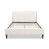 Aspen - Queen Vertical Tufted Modern Headboard Platform Bed Set - Cloud White - Image 3