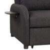 3 In 1 Pull Out Sofa Sleeper With Wing Table And USB Charge - Black - Image 25