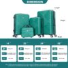 4 Piece Lightweight Suitcase, Makeup Box, Aircraft Wheels (14/20/24/28) - Dark Green - Image 3