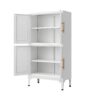 Metal Kitchen Storage Cabinet, Kitchen Pantry Storage Cabinet With Doors And Shelves, Storage Cabinet With Adjustable Leveling Foot For Kitchen, Living Room And Dining Room - White - Image 16