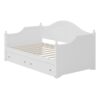Twin Size Daybed With 2 Storage Drawers, Sofa Bed With Handrail For Living Room Bedroom - White - Image 6