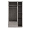 Modern 3 Door Mirror Wardrobe With 2 Drawers And Top Cabinet - Gray - Image 2