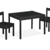 Della - 3-Piece Solid Wood Kids Table & Two Chair Set - Black - Image 2