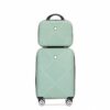 2 Piece Luggage Set With Spinner Wheels, Lightweight Suitcase (20 / 14) - Olive Green - Image 4