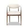Artemis - Mixed Material Upholstered Dining Arm Chair - Warm White - Image 2
