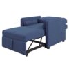 3 In 1 Convertible Sleeper Chair With Adjustable Backrest, Lounger Chair Turns Into Bed, Single Bed For Living Room, Velvet - Ink Blue - Image 7