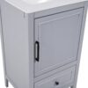 20" Bathroom Vanity With Sink, Bathroom Cabinet With A Door, Door Shelf Storage And Adiustable Foot Pads, A Drawer - Gray - Image 20