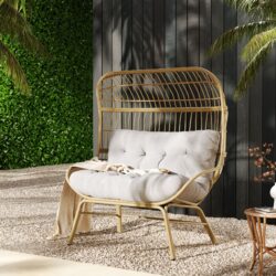 Palos - Outdoor Wicker Loveseat - Light Brown