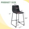 (Set of 2) Modern Minimalist Style Material Bar Stools, Suitable For Kitchen, Bar And Modern Home Design - Black - Image 3