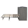 Queen Size Murphy Bed With Large Drawers - Brushed Gray - Image 8
