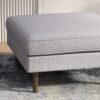 Amber - Square Upholstered Ottoman Linen - Light Gray - Image 5