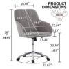 Adjustable Office Chair, Ergonomic Swivel Chair With Comfortable Backrest Seat - Gray - Image 3
