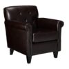 Upholstered Club Chair With Button Tufted Back Rest - Brown - Image 6