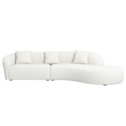 Elijah - Japandi Curvy Sectional Sofa - Beige