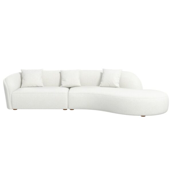 Elijah - Japandi Curvy Sectional Sofa - Beige