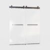 Frameless Double Sliding Soft-Close Shower Door, 3 / 8" (10Mm) Thick SGCC Tempered Glass Door, Matte - Black - Image 11