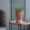 8X9X11.5" Head Bust Planter, Greek Style Cement Head Planter, Indoor Outdoor Home Garden Decor - Brown - Image 11