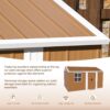 Heavy Duty Metal Storage Shed With Windows, Lockable Door & Ventilation Weatherproof Outdoor Garden Shed - Brown - Image 6