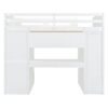 Full Size Loft Bed With Desk, Wardrobes, 4 Drawers And 4 Shelves - White - Image 10
