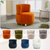 360 Degree Swivel Cuddle Barrel Accent Sofa Chair, Fluffy Round Armchair - Orange - Image 20