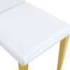 (Set of 4) Backrest Chairs With Gold Metal Legs A Perfect Match, Suitable For Minimalist And Contemporary Home Decor Styles - White / Gold - Image 14