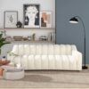 Marcus - Luxury Tight Back Boucle Couch - Cream / Creamy White / Ivory - Image 4