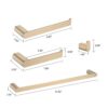 4 Pieces Bathroom Hardware Set Single Towel Bar, Towel Holder, Toilet Paper Holder, Stainless Steel - Brushed Gold - Image 3