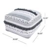 Karim - Faux Yarn Large Pouf, Durable - Ivory / Gray - Image 2