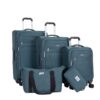 5 Piece Set (18/23/27/Travelbag /Toiletry Bag), Softshell Suitcase Spinner Wheels Terylene Polyester Luggage Sets Carry On Suitcase Luggage Lightweight Durable Suitcase - Dark Green - Image 13