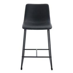 (Set of 2) Modern Minimalist Style Material Bar Stools, Suitable For Kitchen, Bar And Modern Home Design - Black