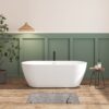 Acrylic Freestanding Soaking Bathtub With Classic Slotted Overflow And Toe-Tap Drain In Chrome, Cupc Certified.Easy To Install, 02138 - Glossy White - Image 2